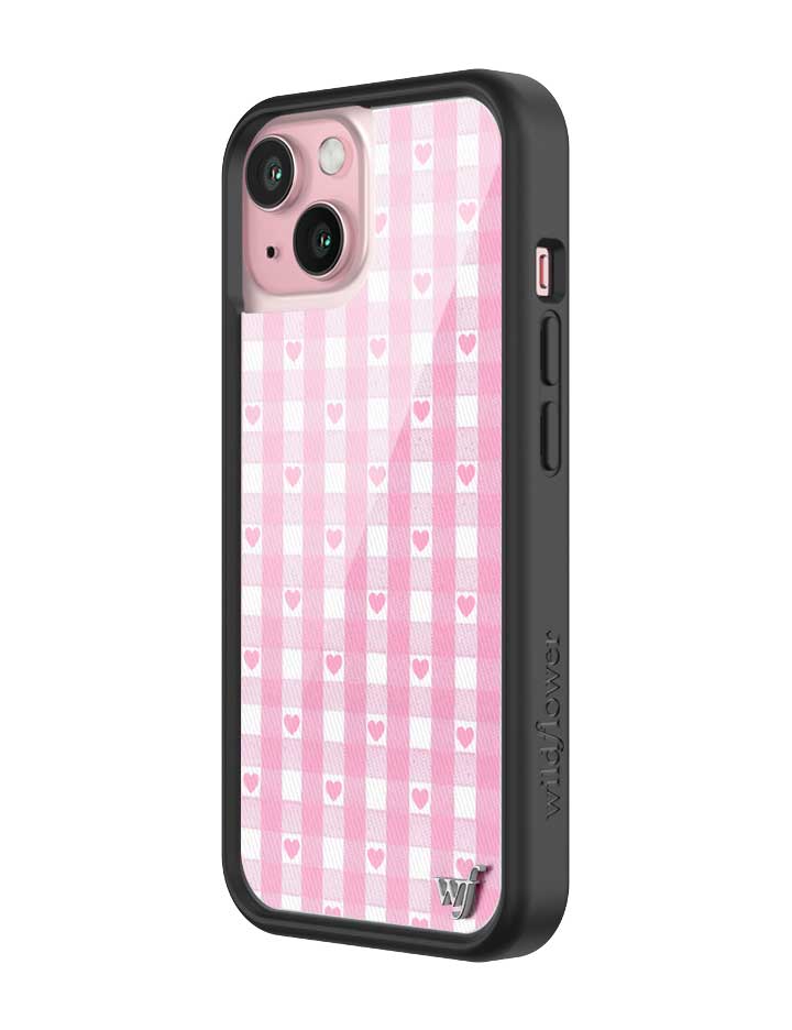 Pink Gingham Hearts iPhone Case from Wildflower Cases