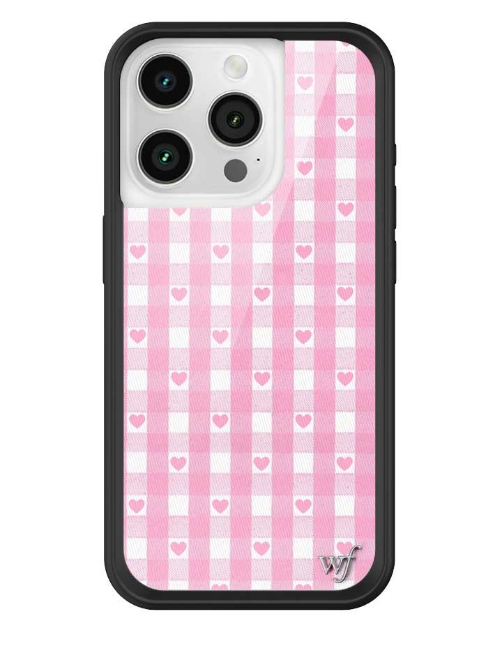 Pink Gingham Hearts iPhone Case from Wildflower Cases