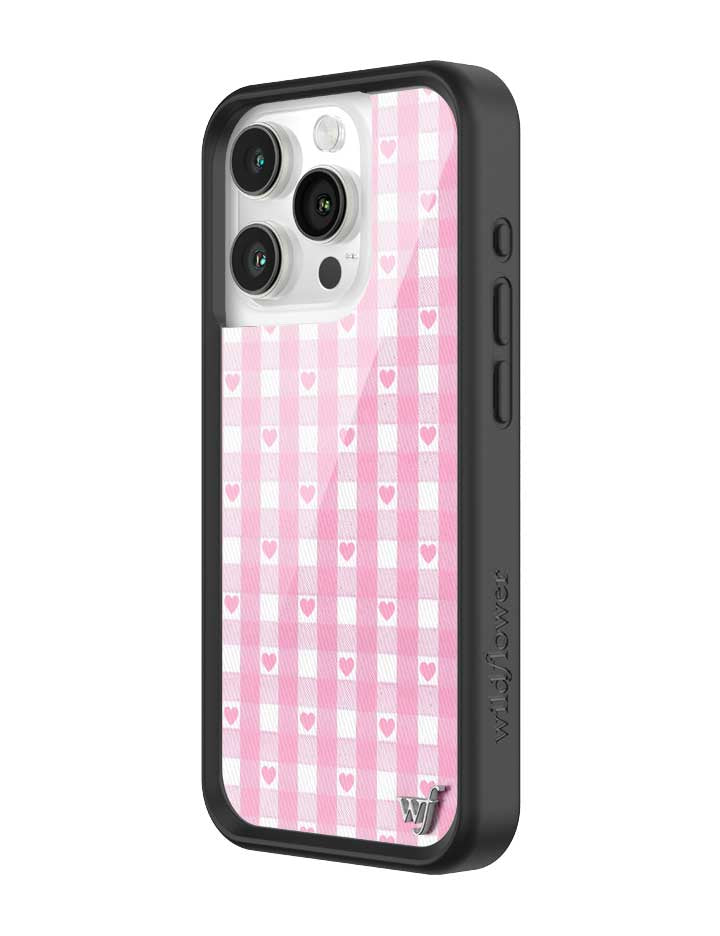 Pink Gingham Hearts iPhone Case from Wildflower Cases