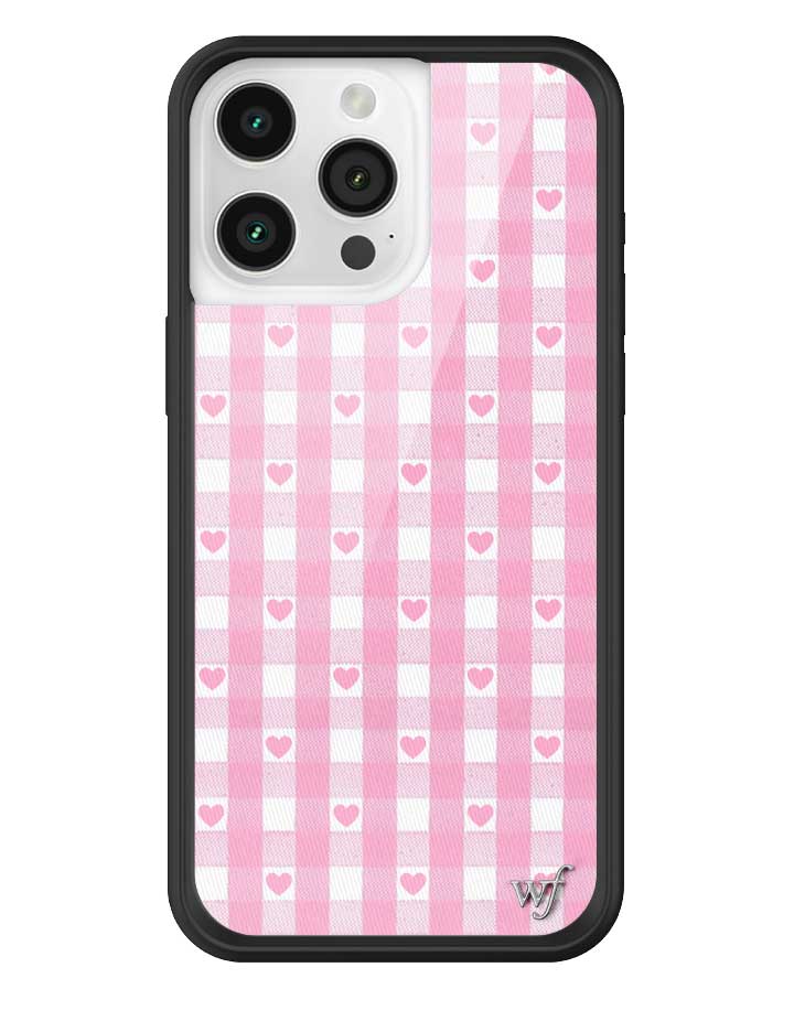 Pink Gingham Hearts iPhone Case from Wildflower Cases