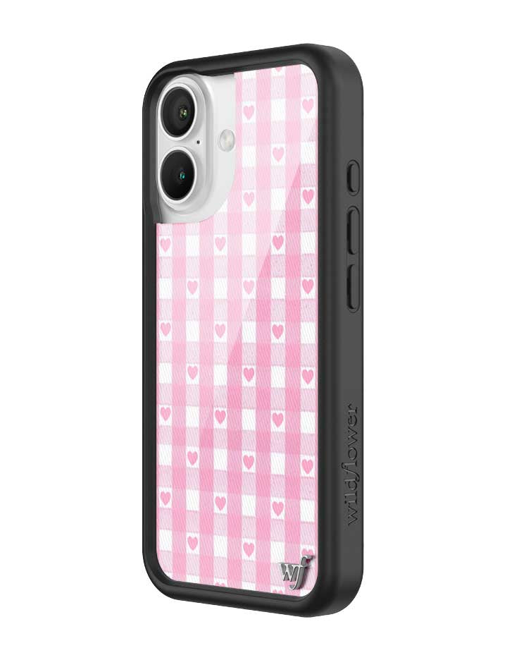 Pink Gingham Hearts iPhone Case from Wildflower Cases