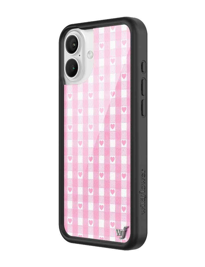 Pink Gingham Hearts iPhone Case from Wildflower Cases
