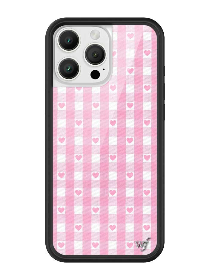 Pink Gingham Hearts iPhone Case from Wildflower Cases