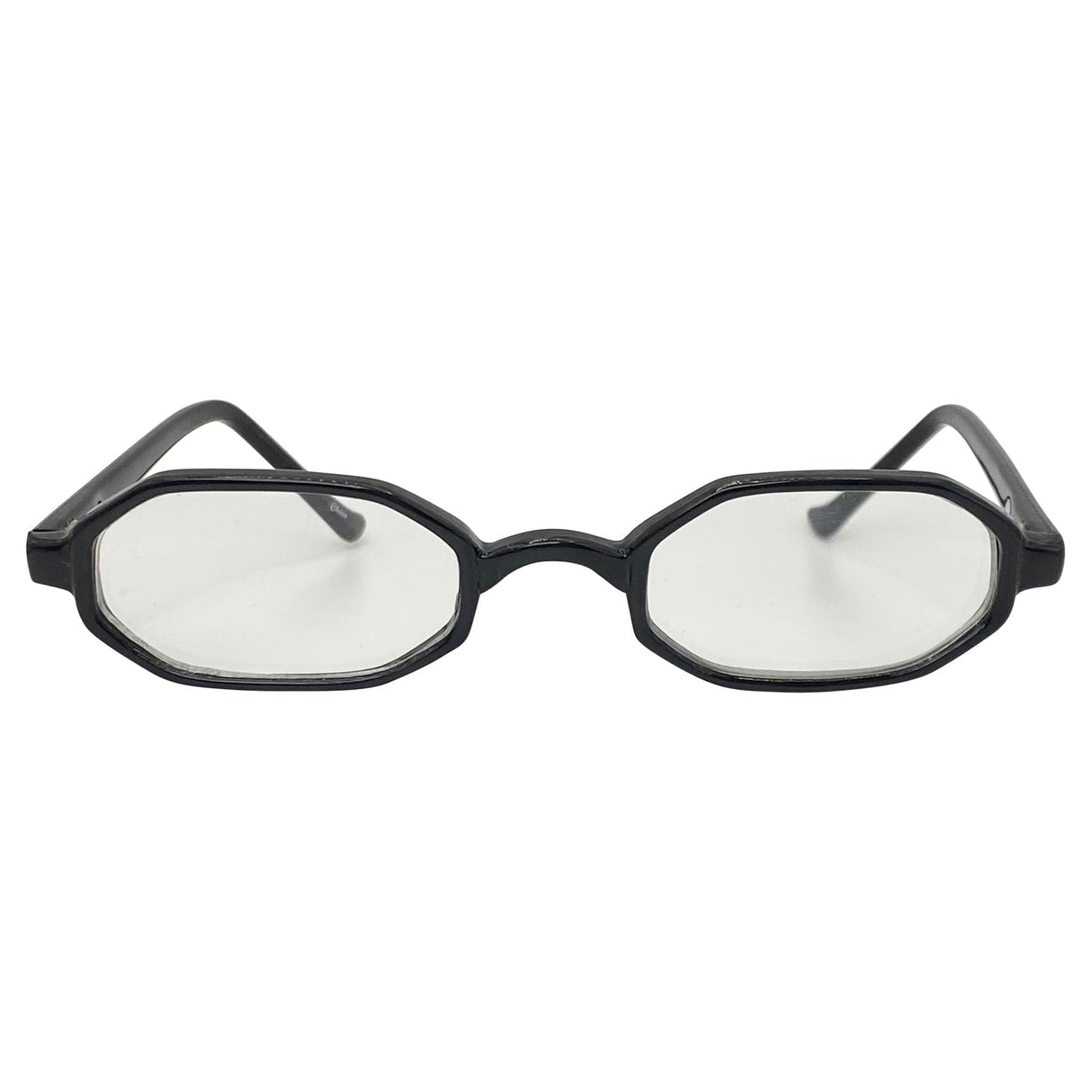 PINE Black Clear Small Bayonetta-Style 90s Glasses from Giant Vintage Sunglasses