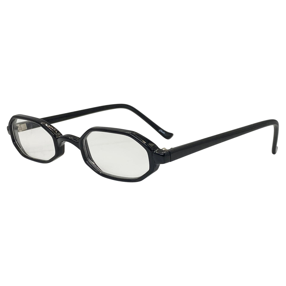 PINE Black Clear Small Bayonetta-Style 90s Glasses from Giant Vintage Sunglasses