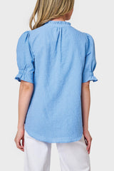 Dianthus Henley Puff Sleeve Blouse from Gibsonlook