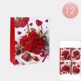 12PCS - Red Rose Printed Gift Bags from Madeline Love