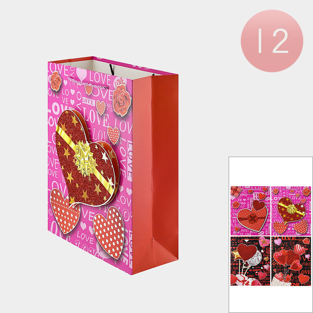 12PCS - Heart Love Printed Gift Bags from Madeline Love