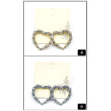 12PCS - Stone Embellished Open Heart Earrings from Madeline Love