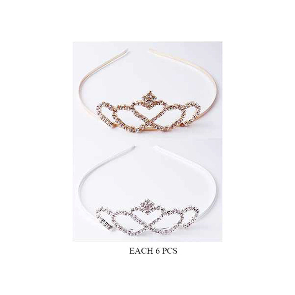 12PCS - Rhinestone Heart Crown Headbands from Madeline Love