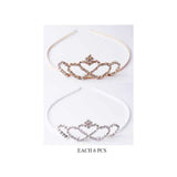 12PCS - Rhinestone Heart Crown Headbands from Madeline Love