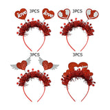 12PCS - Double Glittered Love Heart Spring Star Tinsel Decorative Headbands from Madeline Love