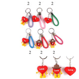 12PCS - Heart Love Message Key Chains from Madeline Love
