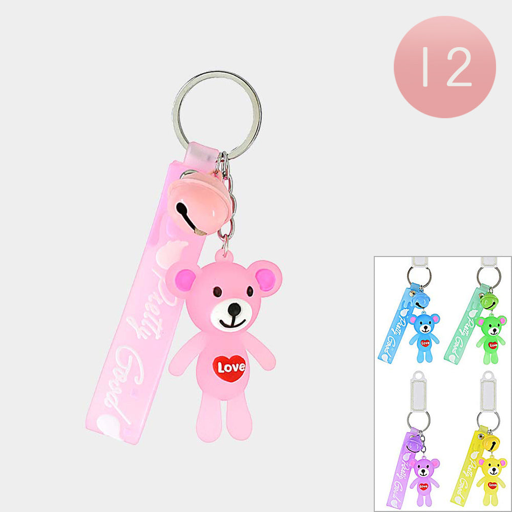 12PCS - LOVE Message Bear Keychains Set from Madeline Love
