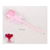 12PCS - Sequin Heart Feather Ball Pens from Madeline Love