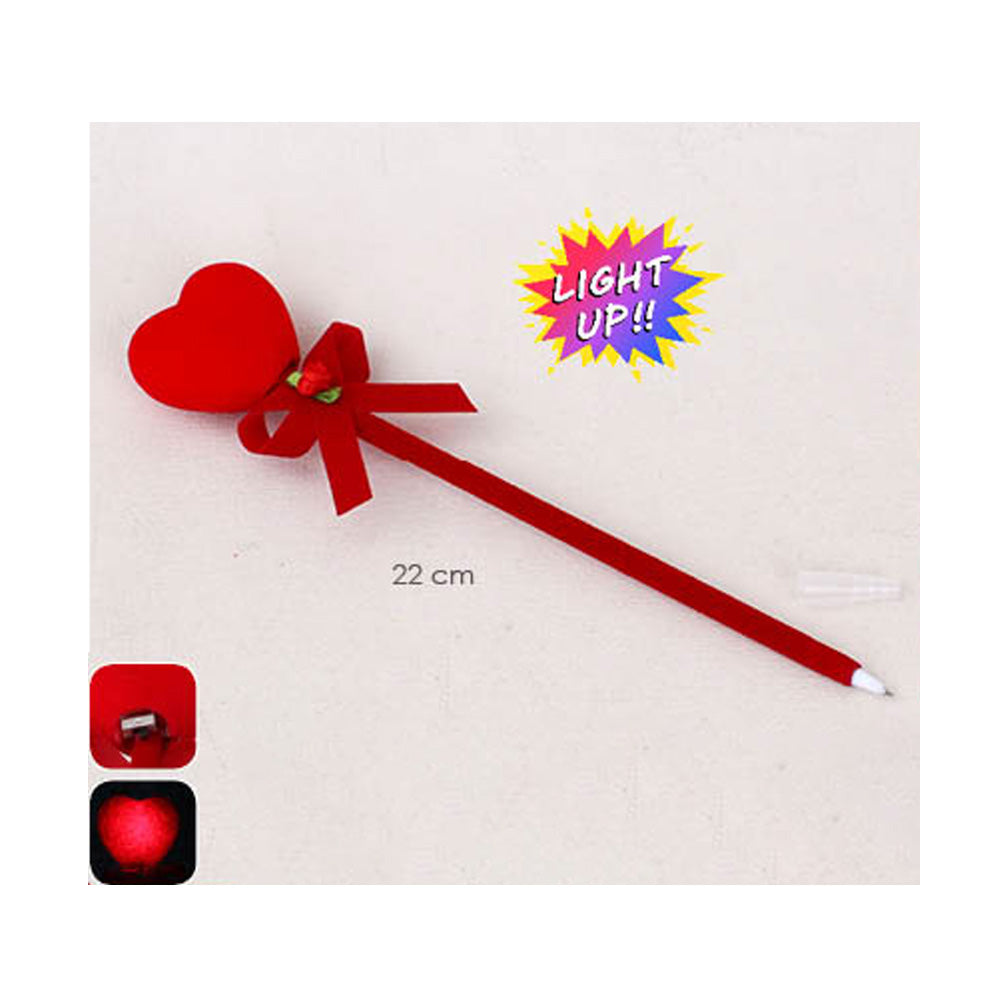 12PCS - Light Up Heart Bow Ball Pens from Madeline Love