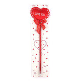 12PCS - I LOVE YOU Message Heart Plush Doll Bow Tip Ball Pens from Madeline Love