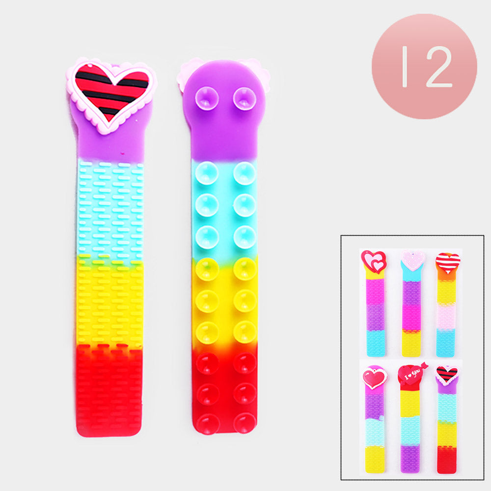 12PCS - Heart Squidopop It Sucker Fidget Kids Toys from Madeline Love