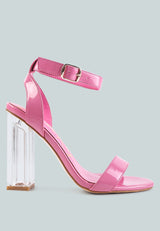 Poloma Clear Block Heel Party Sandals from London Rag International