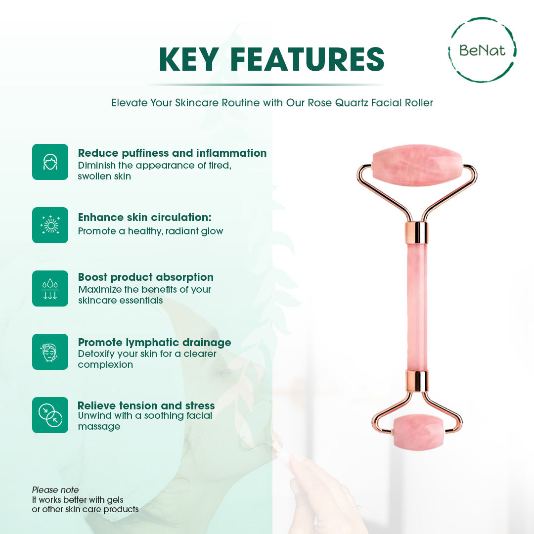 Rose Quartz Face Roller from BeNat