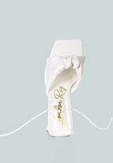 Primavera Ruched Triangular Heel Lace Up Sandal from London Rag International