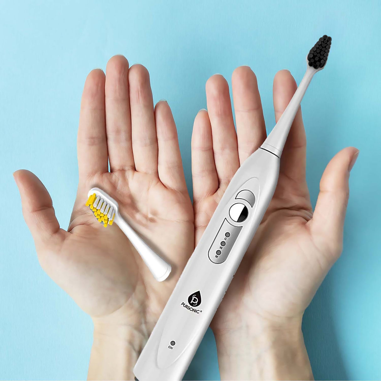 Pursonic Replacement Toothbrush Heads Charcoal Infused Bristles, Compatible with Philips Sonicare Electric Toothbrush Handles - Pack from Pursonic