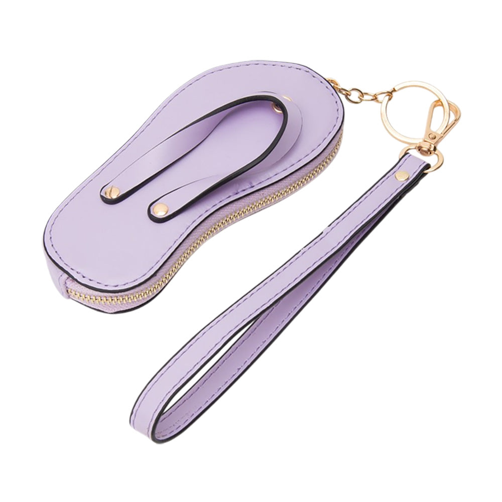 Faux Leather Flip-flop Mini Wristlet Bag Charm Coin Purse  from Madeline Love
