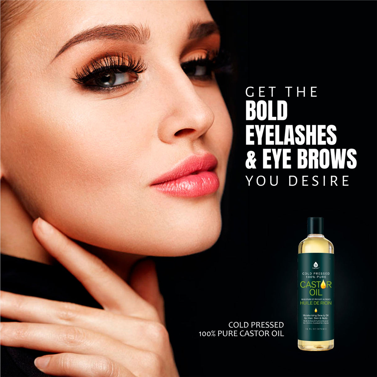 100% Pure Cold Pressed Castor Oil 16 Oz from Pursonic