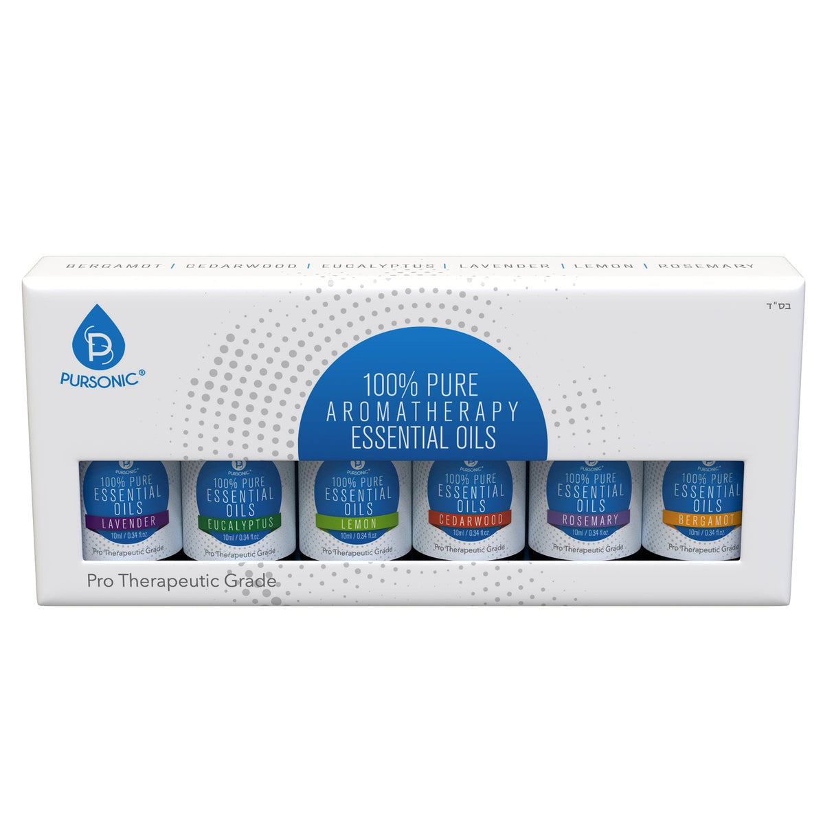 6 Pack of 100% Pure Essential Aromatherapy Oils from Pursonic