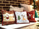Tache Mr. & Mrs. Snowman Couple Woven Tapestry Throw Pillow Cover (10323CC) from Tache Home Fashion