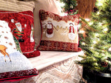 Tache Mr. & Mrs. Snowman Couple Woven Tapestry Throw Pillow Cover (10323CC) from Tache Home Fashion