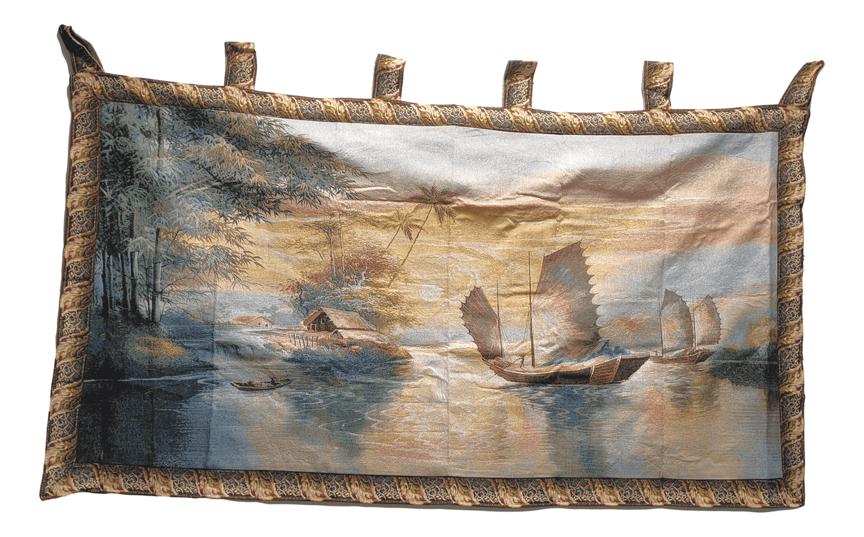 Tache 28 x 55 Exotic Ships on The Horizon Coastal Tapestry Wall Hanging (WH-DB15152) from Tache Home Fashion