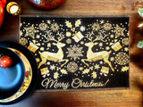 DaDa Bedding Set of 4-Pieces Magical Golden Reindeer Woven Tapestry Dining Table Placemats 13” x 19” from DaDalogy Bedding Collection