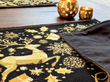 DaDa Bedding Set of 4-Pieces Magical Golden Reindeer Woven Tapestry Dining Table Placemats 13” x 19” from DaDalogy Bedding Collection