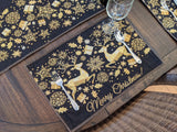 DaDa Bedding Set of 4-Pieces Magical Golden Reindeer Woven Tapestry Dining Table Placemats 13” x 19” from DaDalogy Bedding Collection