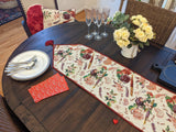 DaDa Bedding Sweet Heart Love Notes Pink Floral Woven Tapestry Dining Table Runner (18273) from DaDalogy Bedding Collection
