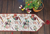 DaDa Bedding Sweet Heart Love Notes Pink Floral Woven Tapestry Dining Table Runner (18273) from DaDalogy Bedding Collection