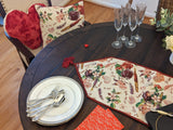 DaDa Bedding Sweet Heart Love Notes Pink Floral Woven Tapestry Dining Table Runner (18273) from DaDalogy Bedding Collection
