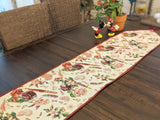 DaDa Bedding Sweet Heart Love Notes Pink Floral Woven Tapestry Dining Table Runner (18273) from DaDalogy Bedding Collection