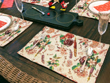 DaDa Bedding Set of 4-Pieces Sweet Love Notes Pink Floral Tapestry Dining Table Placemats 13” x 19” from DaDalogy Bedding Collection