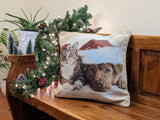 Tache Best Friend Pets Dog and Cat Christmas Tapestry Woven Throw Pillow Cover (16461) from Tache Home Fashion
