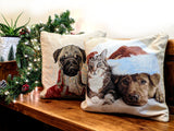 Tache Best Friend Pets Dog and Cat Christmas Tapestry Woven Throw Pillow Cover (16461) from Tache Home Fashion