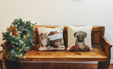 Tache Best Friend Pets Dog and Cat Christmas Tapestry Woven Throw Pillow Cover (16461) from Tache Home Fashion