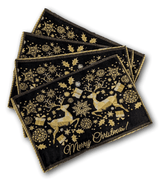 DaDa Bedding Set of 4-Pieces Magical Golden Reindeer Woven Tapestry Dining Table Placemats 13” x 19” from DaDalogy Bedding Collection