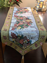 DaDa Bedding Rustic Floral Bouquet Lights Holiday Tapestry Dining Table Runner (6068) from DaDalogy Bedding Collection