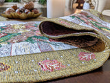 DaDa Bedding Rustic Floral Bouquet Lights Holiday Tapestry Dining Table Runner (6068) from DaDalogy Bedding Collection