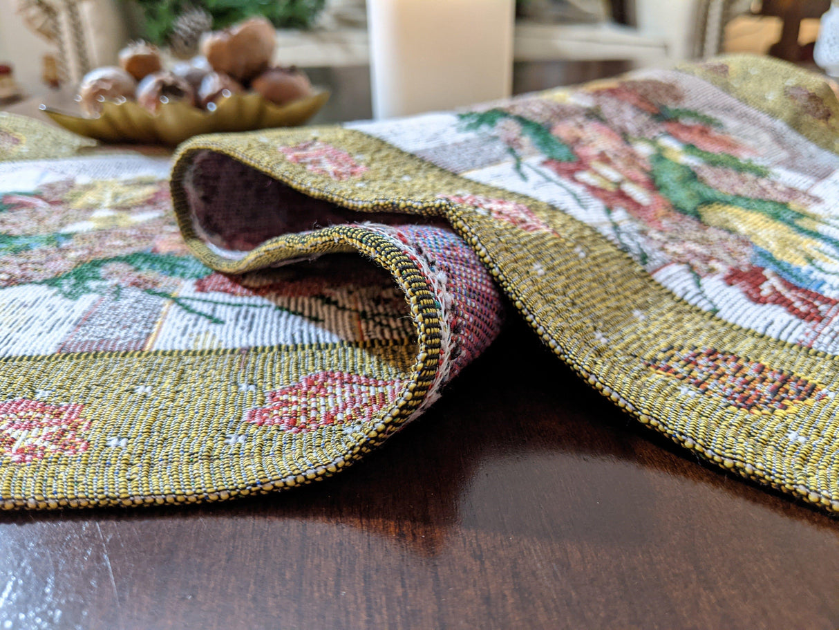 DaDa Bedding Rustic Floral Bouquet Lights Holiday Tapestry Dining Table Runner (6068) from DaDalogy Bedding Collection