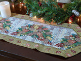 DaDa Bedding Rustic Floral Bouquet Lights Holiday Tapestry Dining Table Runner (6068) from DaDalogy Bedding Collection