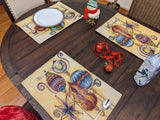 DaDa Bedding Set of 4-Pieces Starry Bohemian Lantern Ornaments Christmas Tapestry Placemats 13” x 19” (14916) from DaDalogy Bedding Collection