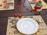 DaDa Bedding Set of 4-Pieces Starry Bohemian Lantern Ornaments Christmas Tapestry Placemats 13” x 19” (14916) from DaDalogy Bedding Collection